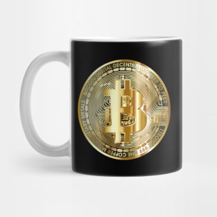 Golden Bitcoin Coin T-Shirt Bitcoin Investor Logo Crypto Fan Mug